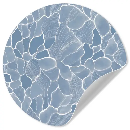 Abstract - Blauw - Bladeren Wandcirkel behangsticker klein -3d