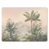 Tropisch landschap - palmbomen - Bloemen - Roze lucht muismat rubber klein -3d