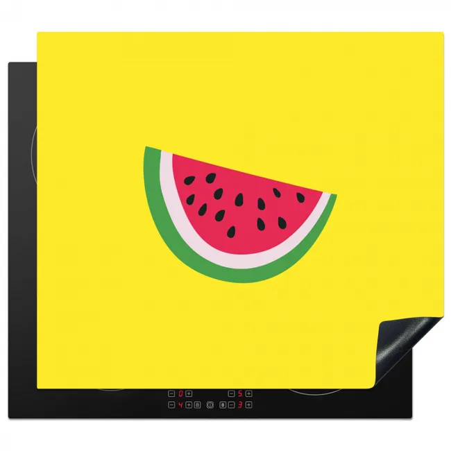Fruit - Watermeloen - Geel Inductie beschermer vinyl 3mm middel -3d