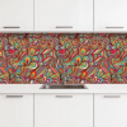 Design - Jaren 70 - Fantasy - Kleur keuken achterwand 2 middel 871 -3d