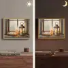 Stilleven - Rustiek - Kaarsen - Broden - Raam Light Box met batterij (Wandlamp) middel -sfeer3