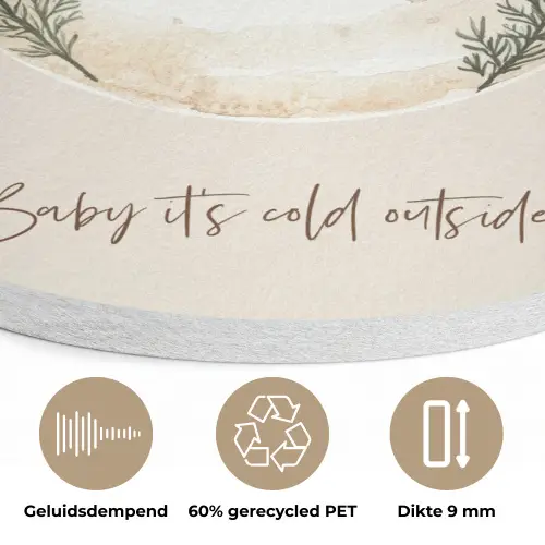 Quote - Winter - Kerst - Beige - Kerstbal Akoestische PET Vilt - Rond klein -closeup_NL