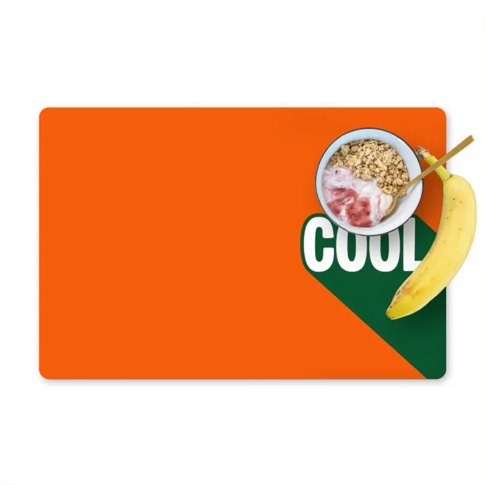 Cool - Oranje - Groen Placemat vinyl groot -zzzproduct_Kitchenyeah-website