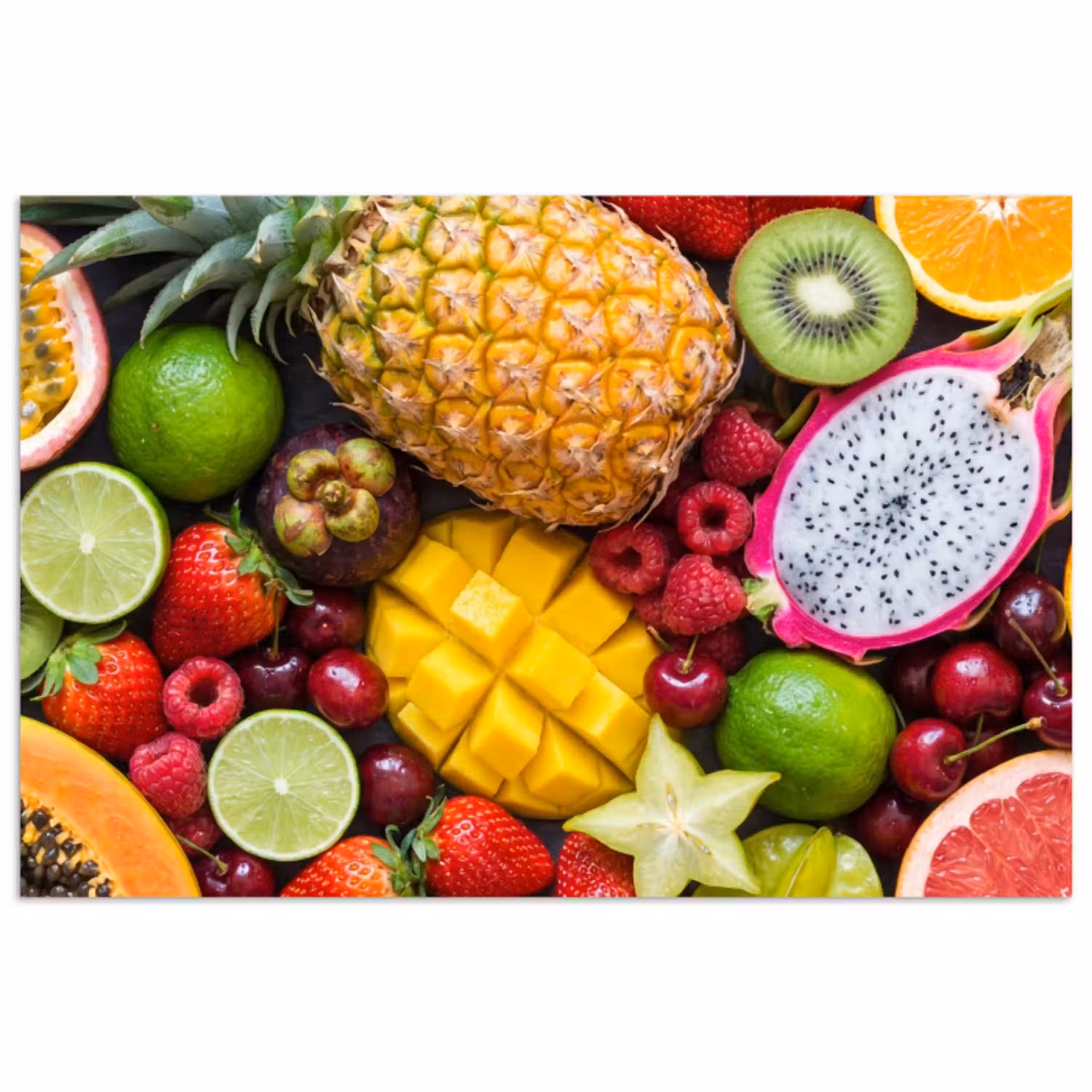 Fruit - Assortiment - Vers - Gezond - Kleurrijk poster papier klein -3d