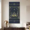 Moskee - Islam - Goud - Ramadan - Islamitische Textielframe zwart klein -sfeer2