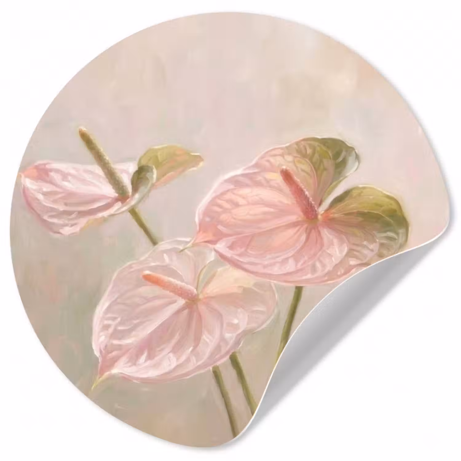 Behangcirkel - Bloemen - Pastel - Abstract - Natuur - Groen