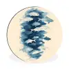 Vissen - Minimalistisch - Blauw Wandcirkel aluminium klein -3d