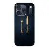 Bestek - Donkerblauw - Goud Telefoonhoesje iPhone 17 Pro klein -3d