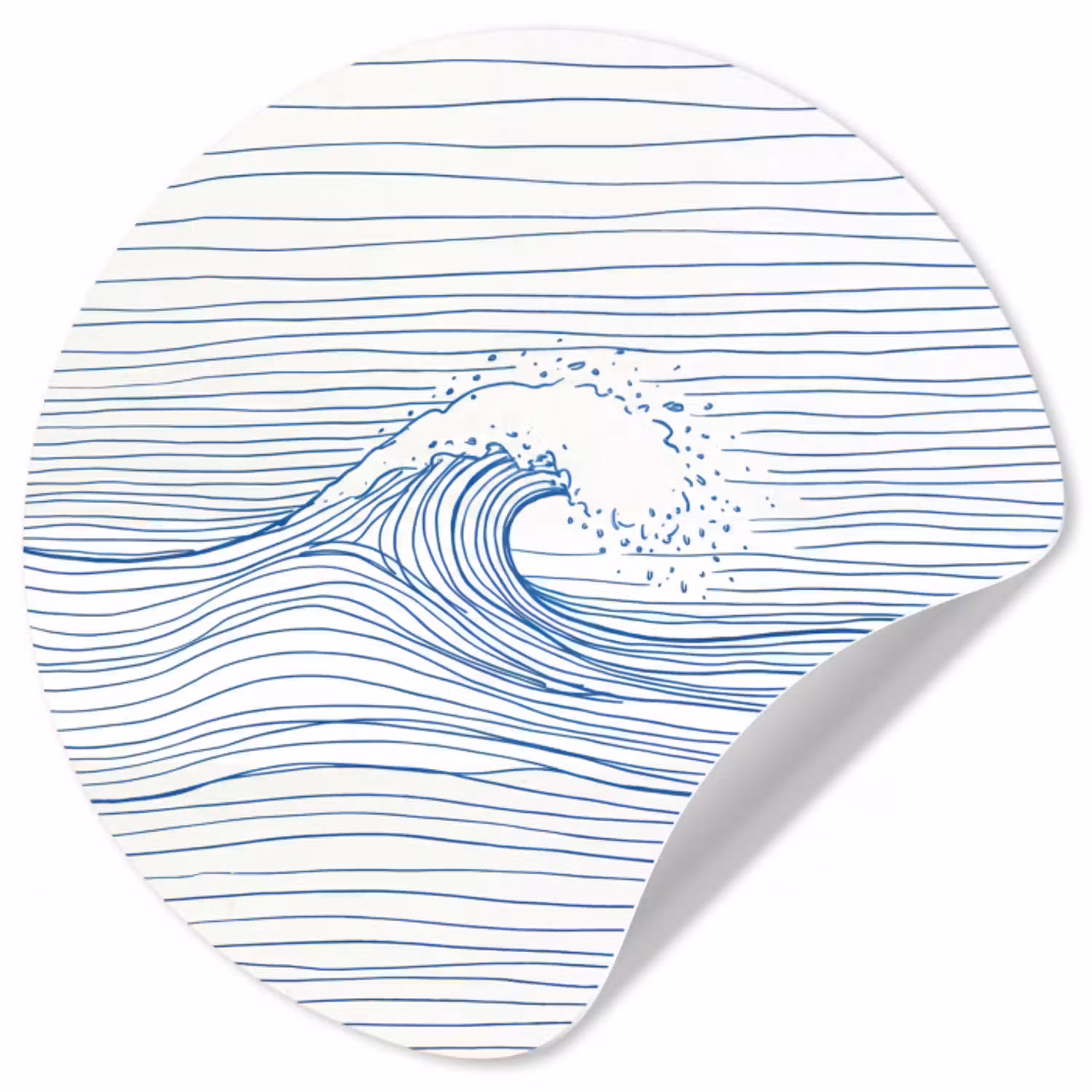 Golf - Brekende - Natuur - Minimalistisch - Blauw Wandcirkel behangsticker klein -3d
