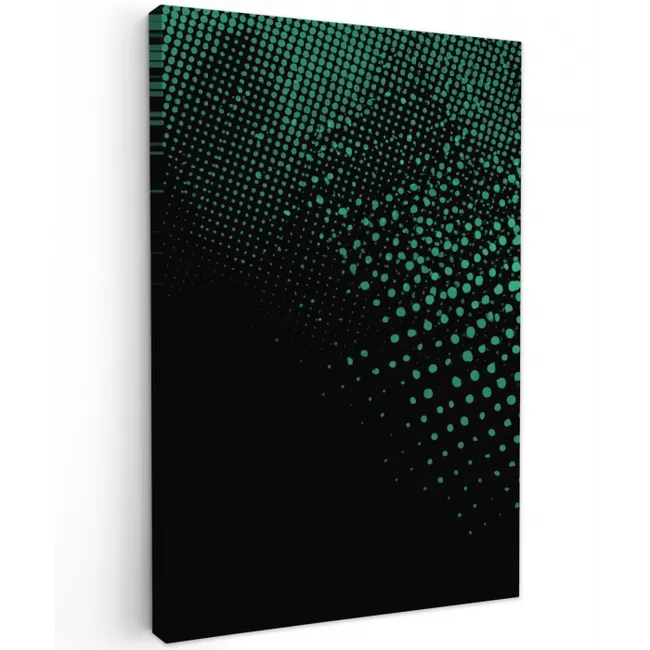 Gaming - Stippen - Groen - Vervagen Tuinposter op houten frame 2 cm dik middel -3d