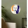 Minimalistisch - Gezicht - Hand - Oranje - Blauw Wandcirkel behangsticker klein -sfeer2