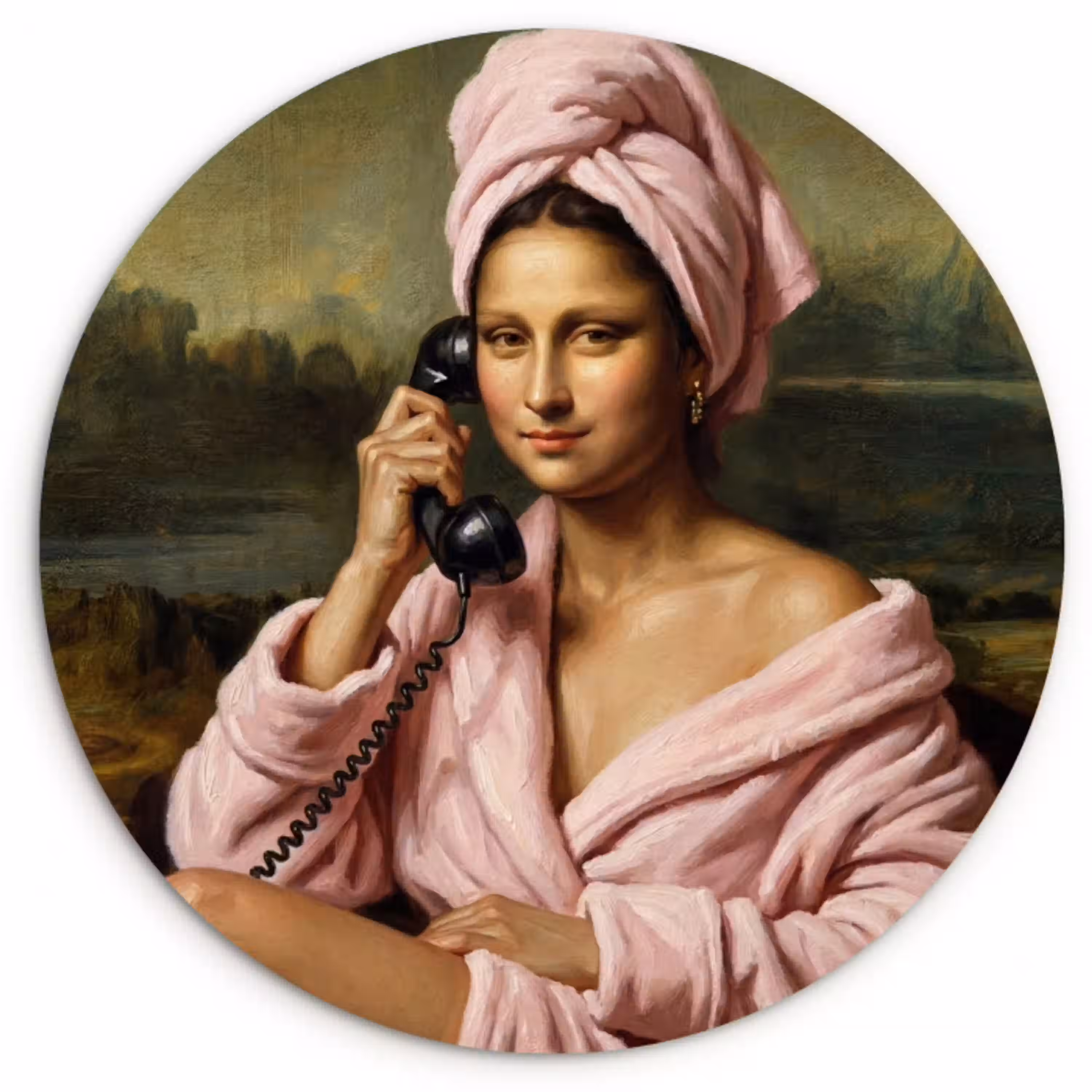 Mona - Klassiek - Roze Wandcirkel kunststof plaat 5mm dik klein -3d