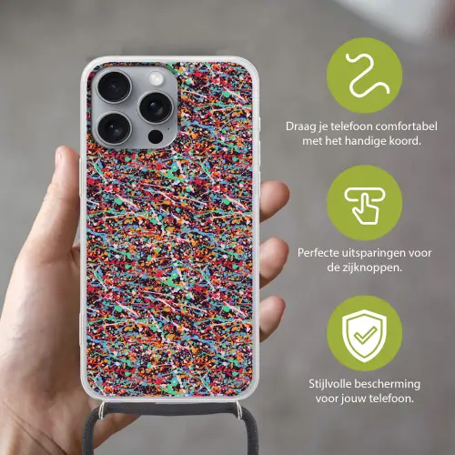 Spat - Abstract - Waterverf - Multi Hoesje iPhone 16 Pro Max met koord klein 804 -sfeer2_NL
