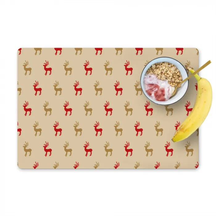 Patroon - Herten - Beige Placemat vinyl groot 368 -zzzproduct_Kitchenyeah-website