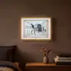 Doorkijk - Paarden - Winter - Dieren - Natuur - Wit Light Box met batterij (Wandlamp) middel -sfeer4