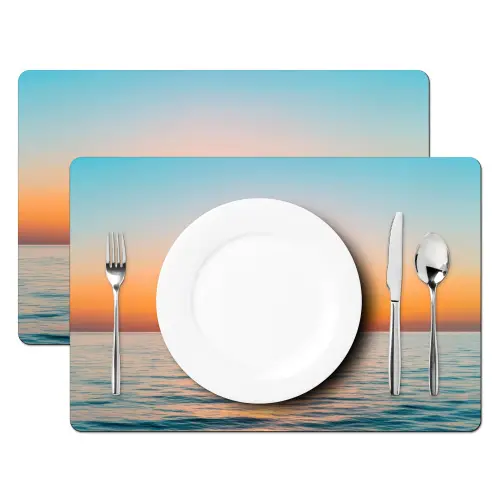 Zee - Zeilboot - Zonsondergang Placemat vinyl groot -zzsfeer2_Kitchenyeah-website