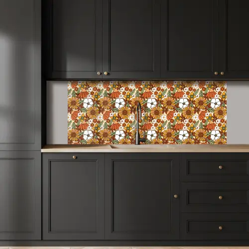 Bloemen - Vintage - Patronen keuken achterwand 2 middel 871 -sfeer1