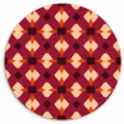 Retro - Patroon - Kleurrijk Wandcirkel kunststof plaat 5mm dik klein 188 -3d