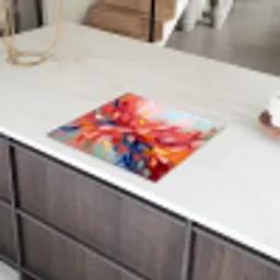 Bloemen - Abstract - Kunst - Modern Inductie beschermer vinyl 3mm middel -sfeer8