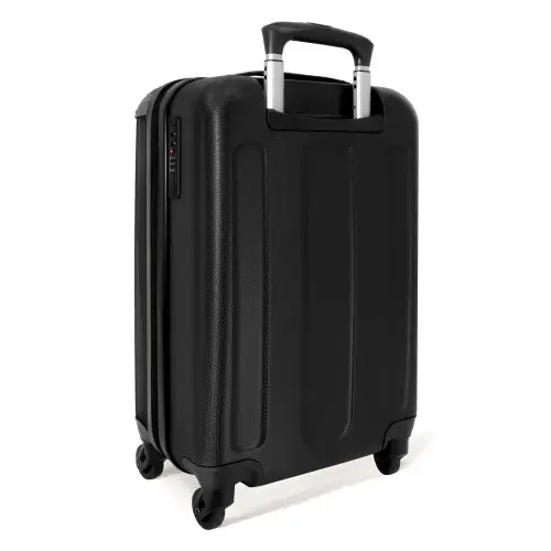 Abstract - Zwart/Wit golfpatroon NBS - Handbagage koffer - Kinderen Unisex middel -achterkant