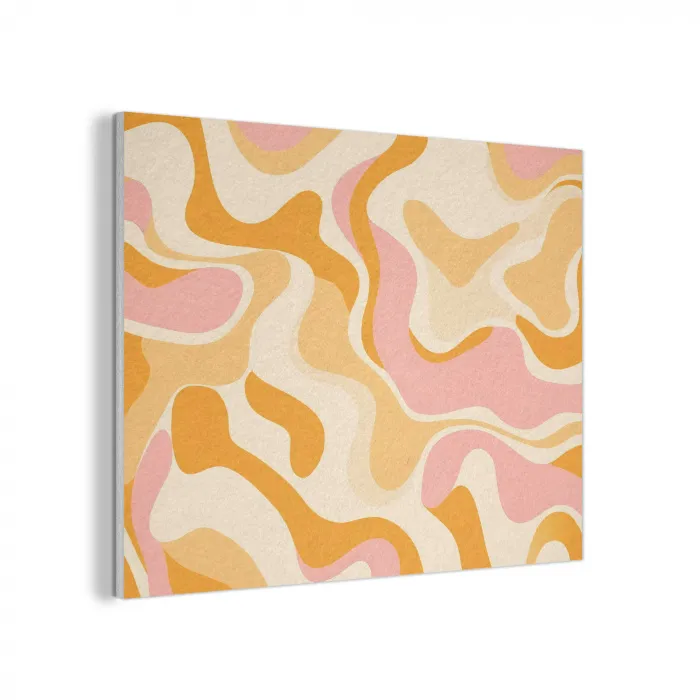 Abstract - Golvend - Oranje PET vilt klein -3d