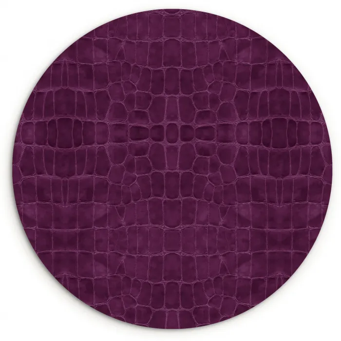 Krokodil - Leer - Aubergine - Paars Wandcirkel plexiglas klein 852 -3d