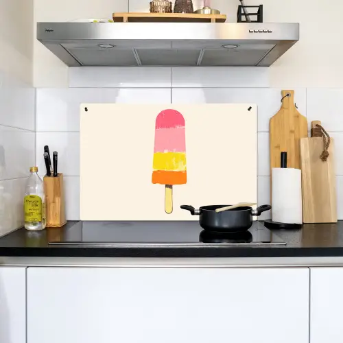 Waterijsje - Retro - Stokje - Roze Inductie beschemer met haakjes klein -sfeer2