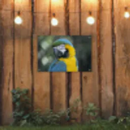 Vogel - Papegaai - Blauw tuinposter los doek klein -sfeer1