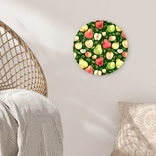 Appels - Peren - Fruit - Groen Wandcirkel plexiglas klein 852 -sfeer5