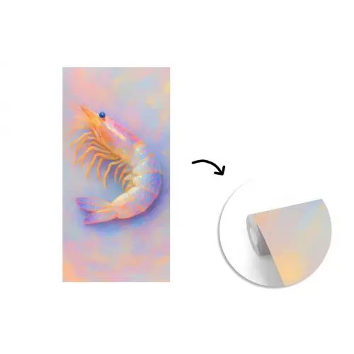 Garnaal - Subtiele structuur - Blauw - Roze fotobehang vinyl groot -3d