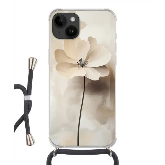 Handyhülle mit Band - Blume - Beige - Farbe - Schatten