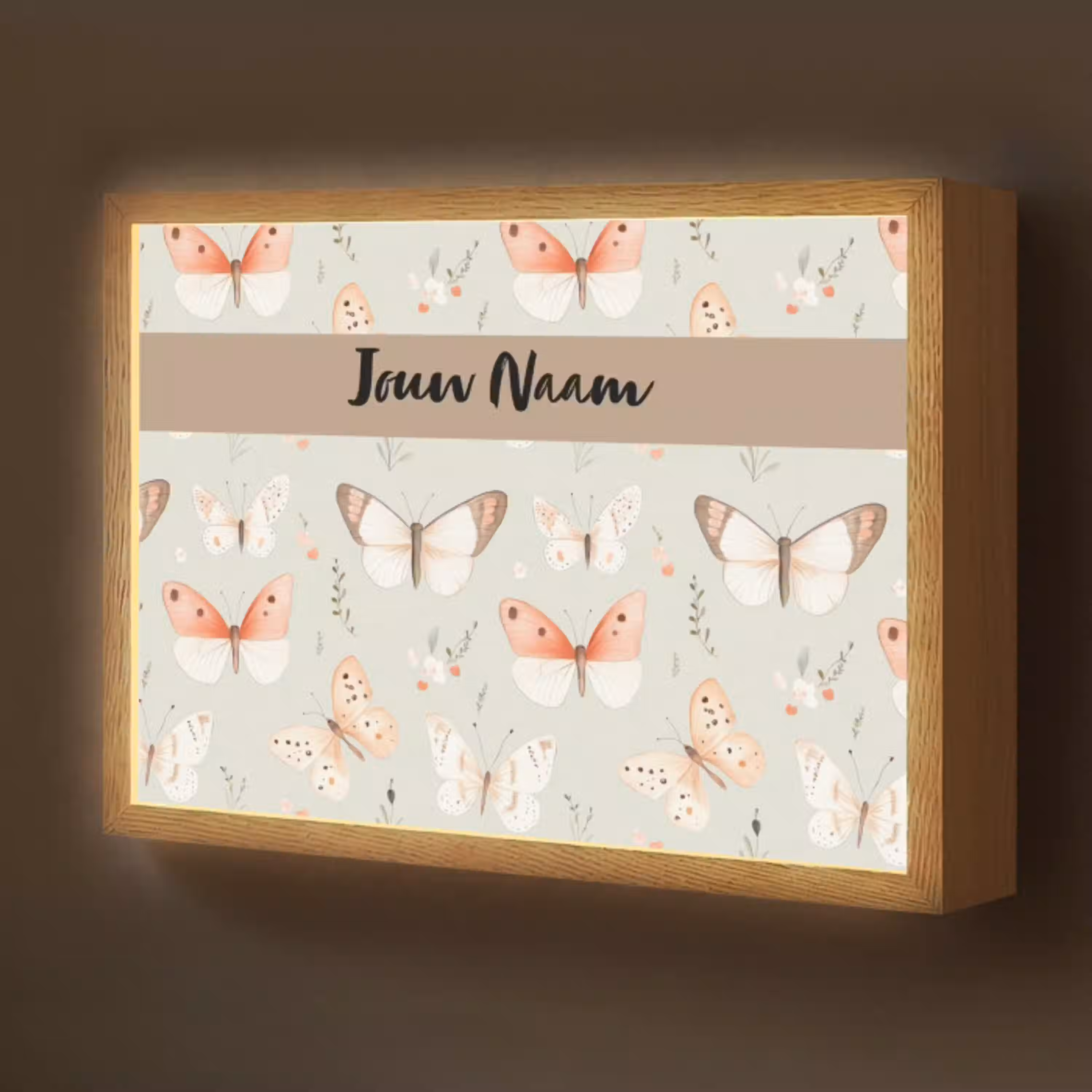 Patroon - Vlinders - Sierlijk - Bloemen Light Box met batterij (Wandlamp kind) middel -z3d_website