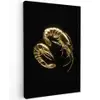 Garnalen - Zwart - Goud - Dieren Tuinposter op houten frame 2 cm dik klein -3d