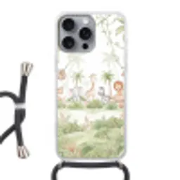 Dieren - Jungle - Pastel Hoesje iPhone 16 Pro Max met koord klein -3d
