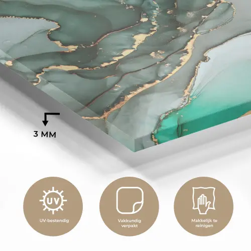 Goud - Marmer - Groen - Luxe - Marmerlook - Grijs plexiglas 5mm klein -sfeer2