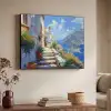 Trap - Huizen - Berglandschap - Zee Textielframe - compleet frame klein -sfeer3