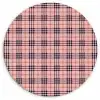 Plaid - Patroon - Schotse - Roze Wandcirkel plexiglas klein 852 -3d