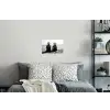 Vrouwen - Zonnehoed - Strand - Zwart - Wit Muursticker klein -slaapkamer