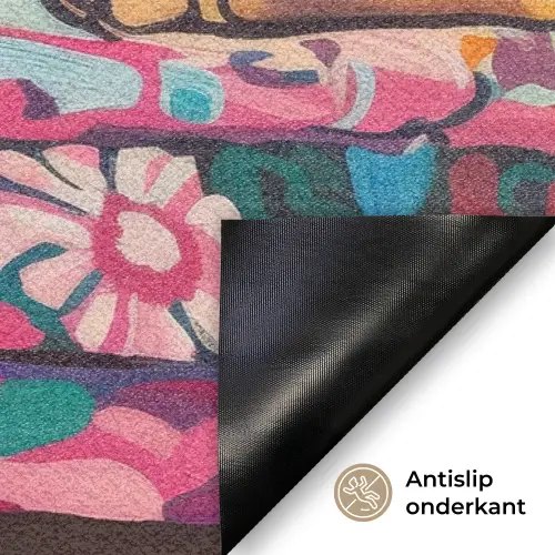 Luipaard - Kleurrijk - Tropisch Deurmat klein -antislip_NL