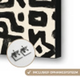 Geometrisch - Figuren - Zwart Textielframe zwart klein 947 -USP_ophangsysteemNL