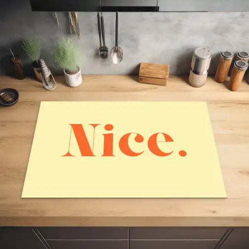Nice - Oranje - Geel - Minimalistisch Inductie beschermer vinyl 3mm klein -sfeer5