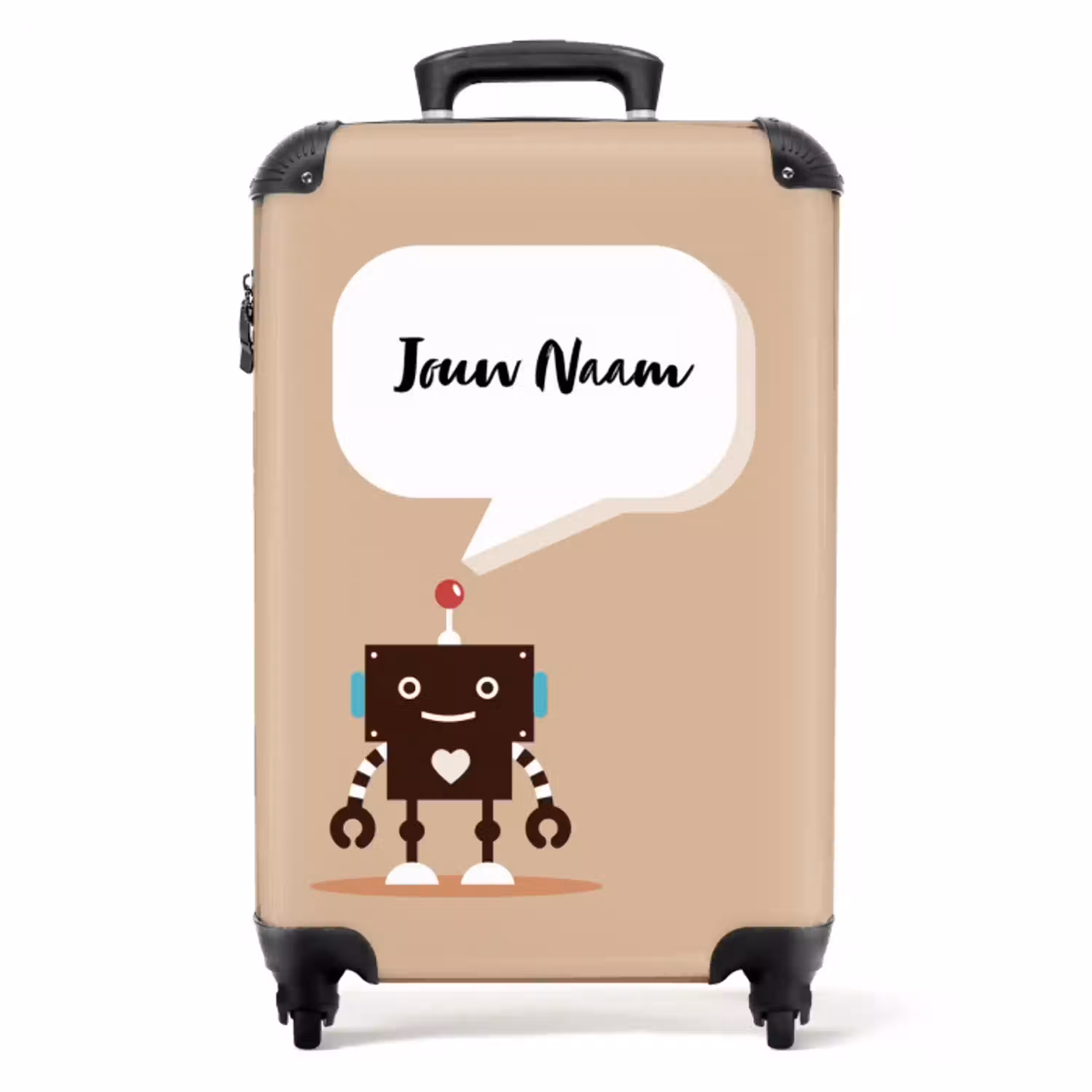Talking robot beige NBS - Handbagage koffer - Kinderen Unisex middel -productfoto_recht