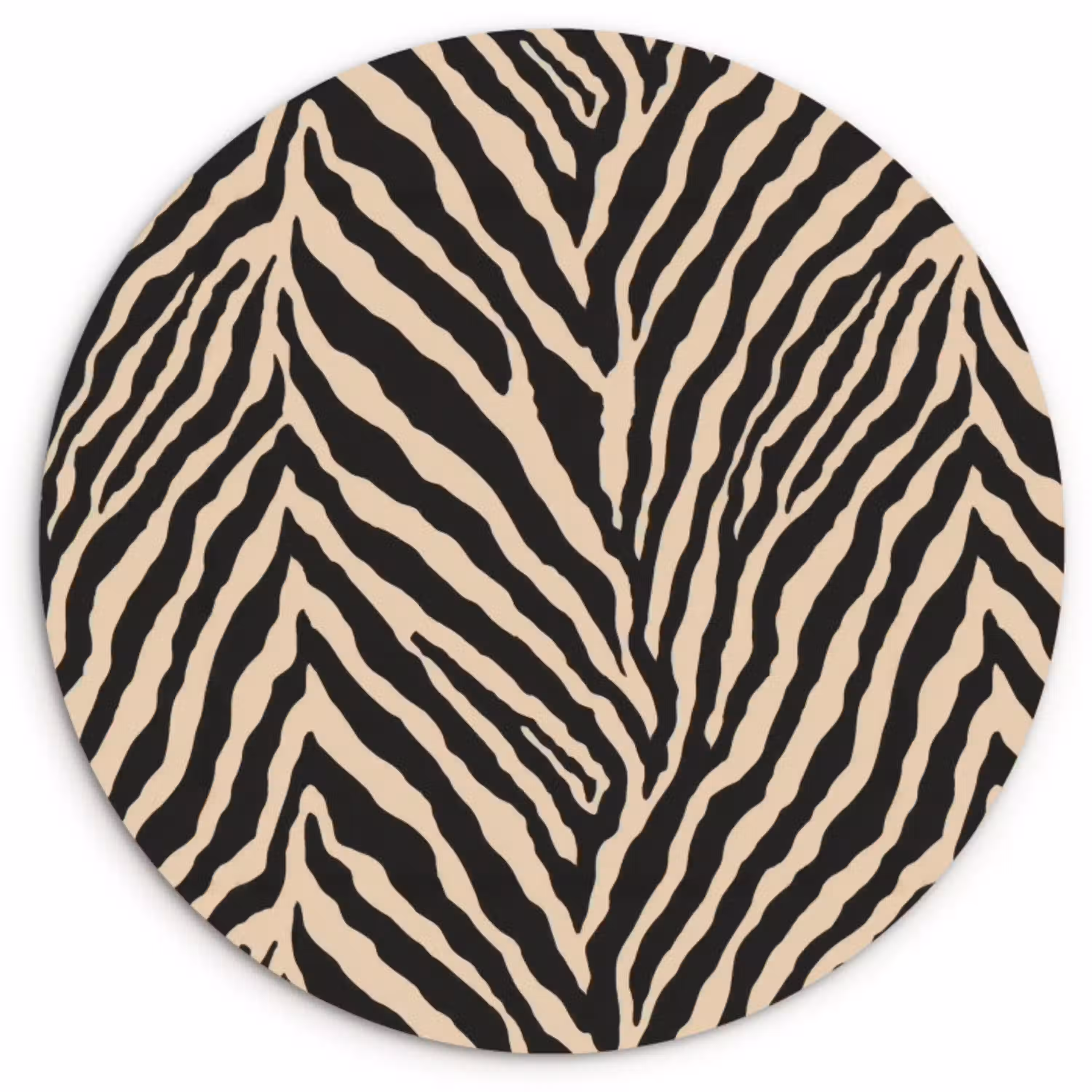 Zebra - Klassiek - Zwart Wandcirkel kunststof plaat 5mm dik klein 188 -3d