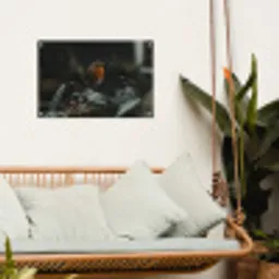 Vogel - Roodborstje - Plant tuinposter los doek klein -sfeer7