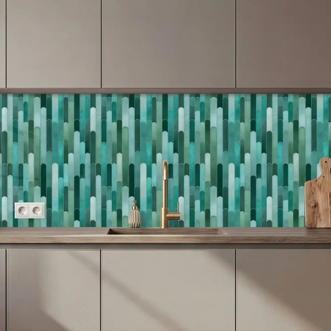 Keuken achterwand - Tegels - Langwerpig - Turquoise