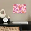 Bloemenpatroon - Roze - Oranje - Bloemen poster papier klein -sfeer1