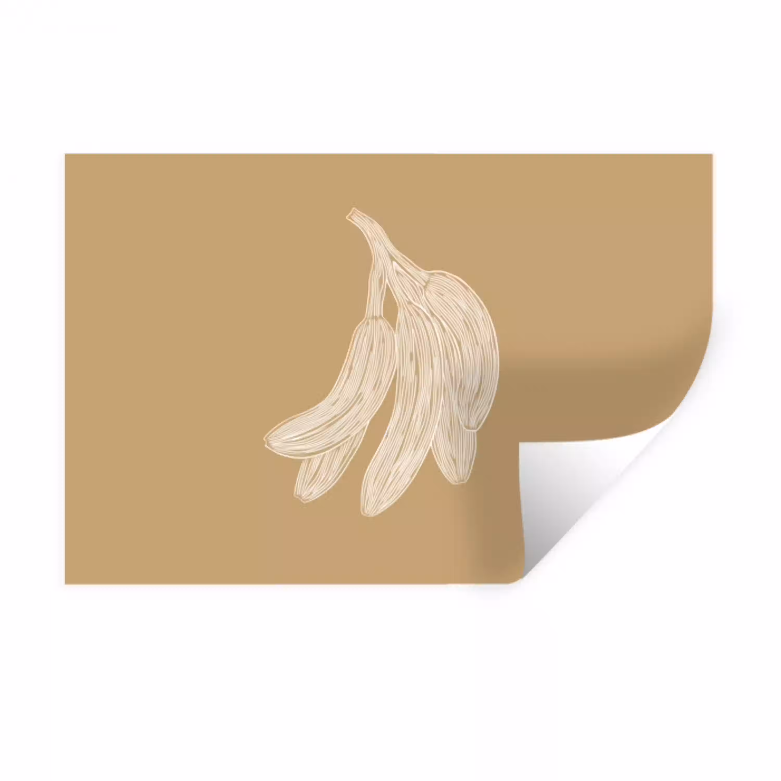 Bananen - Beige - Lijntekening - Minimalistisch Muursticker klein -3d