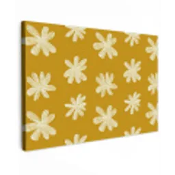 Bloem - Speels - Okergeel Tuinposter op houten frame 2 cm dik klein 845 -3d