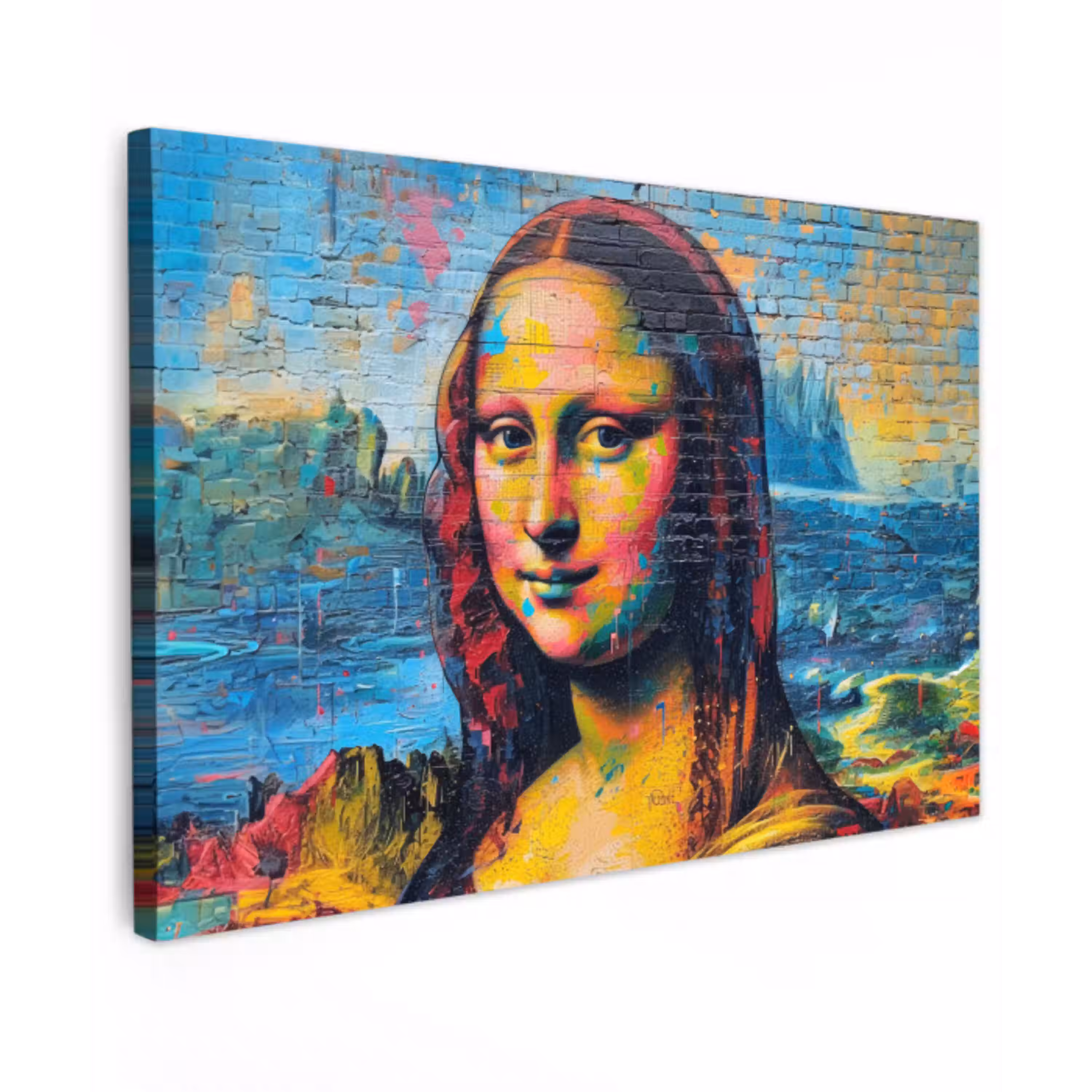 Graffiti - Mona Lisa - Streetart - Da Vinci canvas 2cm klein -z3d
