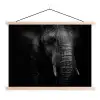Olifant - Dier - Portret textielposter latten blank klein -3d